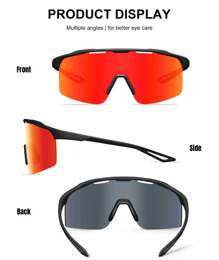 Sports Sunglasses TR90 Frame Mirror Polarized Lens Baseball,Cycling, Riding & Running Glasses