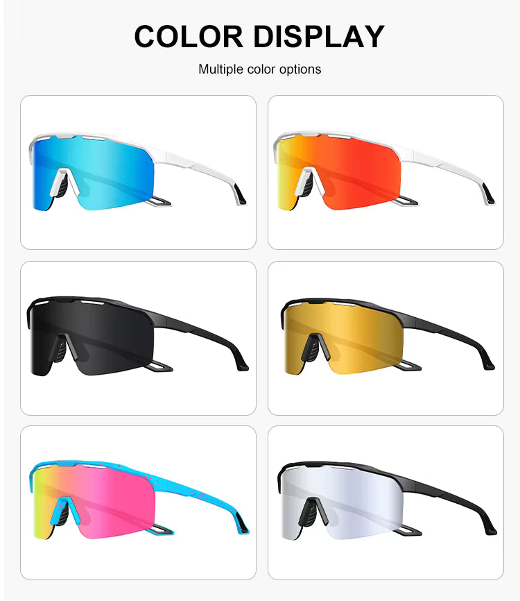 Sports Sunglasses TR90 Frame Mirror Polarized Lens Baseball,Cycling, Riding & Running Glasses